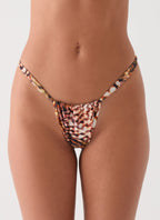 Airlie Scrunch Bikini Bottoms - Leopard Hibiscus