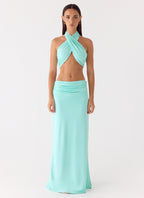 Coletta Wrap Top - Aqua