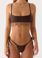 Hanuva Beaded Bikini Bottoms - Chocolate