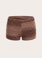 Helia Knit Mini Shorts - Chocolate Ombre