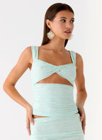 Lea Lace Top - Blue