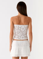Moroder Strapless Lace Top - Cream