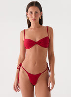 Nalana Bikini Bottoms - Deep Red