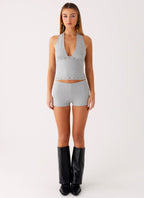 Roxy Halter Top - Grey