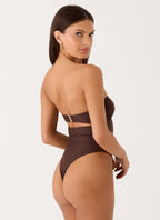 Selvina Strapless Swimsuit - Chocolate