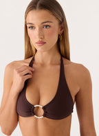 Soraya Halter Bikini Top - Chocolate