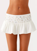 Vegas Nights Low Rise Skort - White